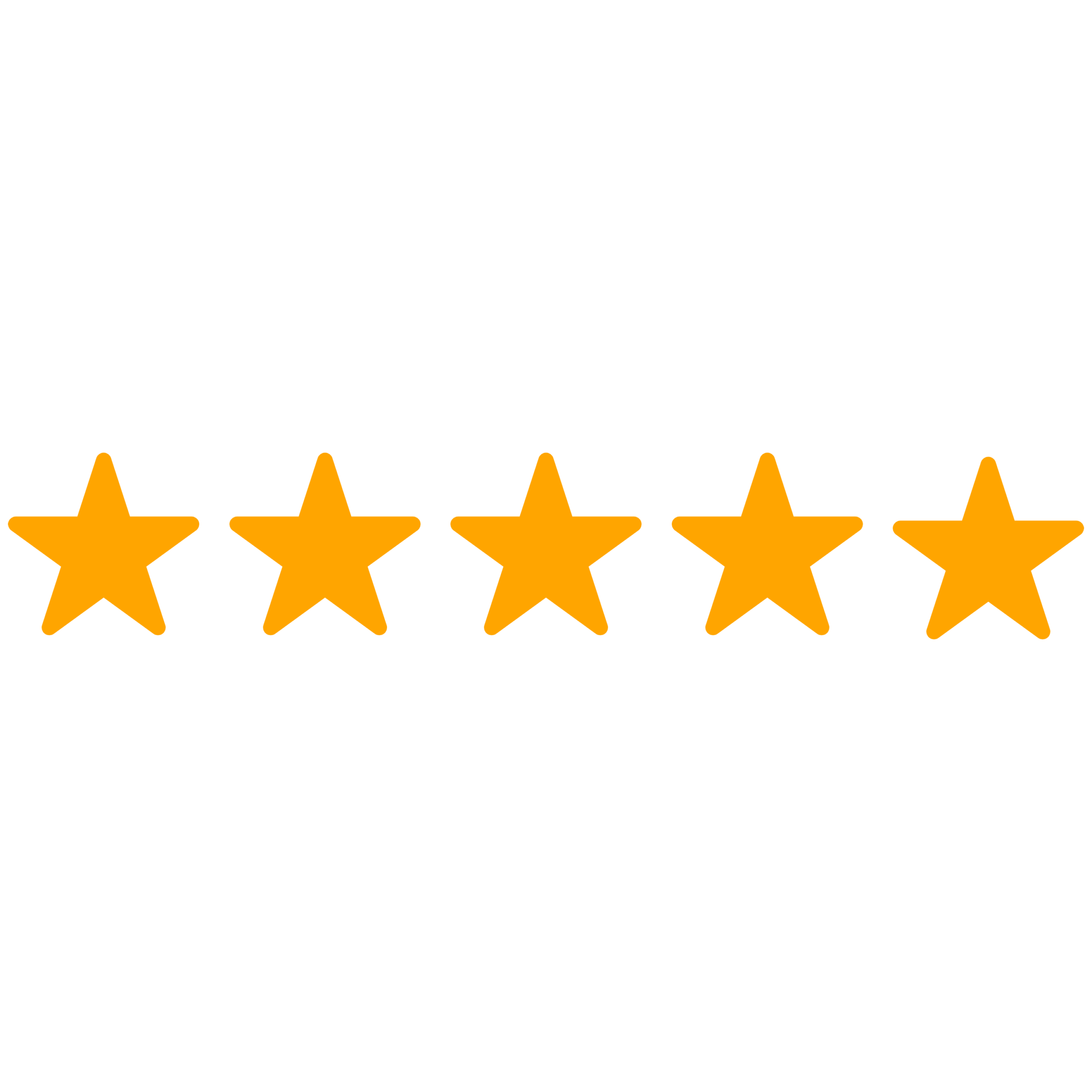 Valoración de cinco estrellas en color naranja.